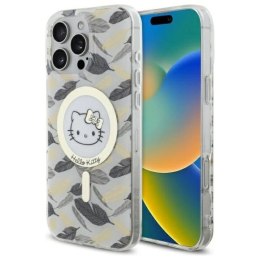 Etui Hello Kitty IML Golden Leaves MagSafe na iPhone 16 Pro Max - białe Hello Kitty