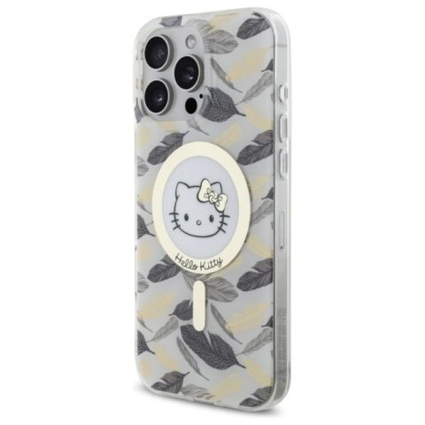 Etui Hello Kitty IML Golden Leaves MagSafe na iPhone 16 Pro Max - białe Hello Kitty