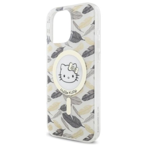 Etui Hello Kitty IML Golden Leaves MagSafe na iPhone 16 Pro Max - białe Hello Kitty
