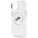 Etui Karl Lagerfeld IML Metal Karl&Choupette Head MagSafe na iPhone 14 - białe Karl Lagerfeld