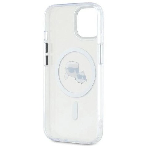 Etui Karl Lagerfeld IML Metal Karl&Choupette Head MagSafe na iPhone 14 - białe Karl Lagerfeld
