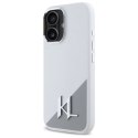 Etui Karl Lagerfeld Silicone Initial Metal Logo MagSafe na iPhone 16 - białe Karl Lagerfeld