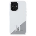 Etui Karl Lagerfeld Silicone Initial Metal Logo MagSafe na iPhone 16 - białe Karl Lagerfeld