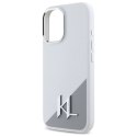 Etui Karl Lagerfeld Silicone Initial Metal Logo MagSafe na iPhone 16 - białe Karl Lagerfeld