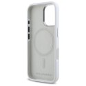 Etui Karl Lagerfeld Silicone Initial Metal Logo MagSafe na iPhone 16 - białe Karl Lagerfeld