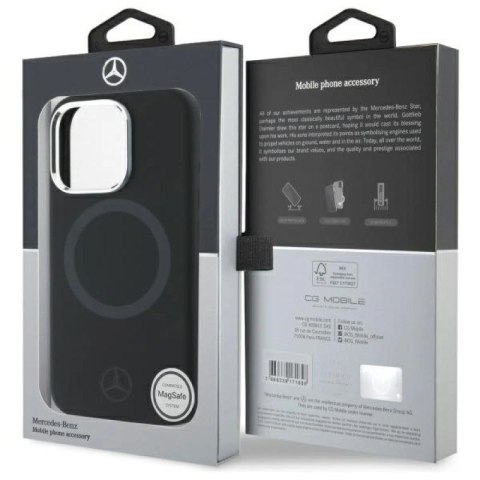 Etui Mercedes Silicone Tonal Logo MagSafe na iPhone 16 Pro Max - czarne Mercedes