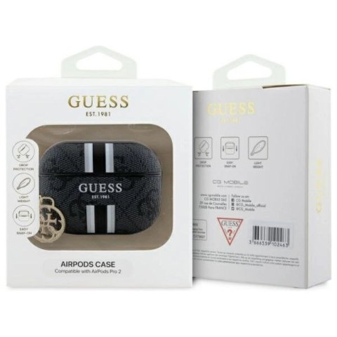 Guess GUAP2P4RPSK AirPods Pro 2 (2022/2023) cover czarny/black 4G Printed Stripes Charm WD