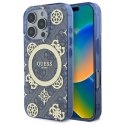 Guess GUHMP16XH4PYEEB iPhone 16 Pro Max 6.9" niebieski/blue hardcase IML Peony On 4G Background MagSafe Guess