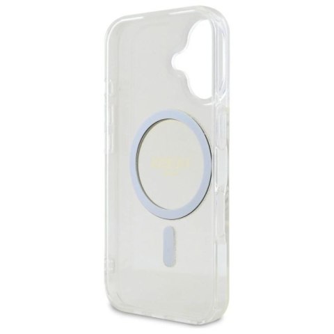 Guess GUHMP16MHFGERET iPhone 16 Plus 6.7" przeźroczysty/transparent hardcase IML Glitter Circle MagSafe Guess