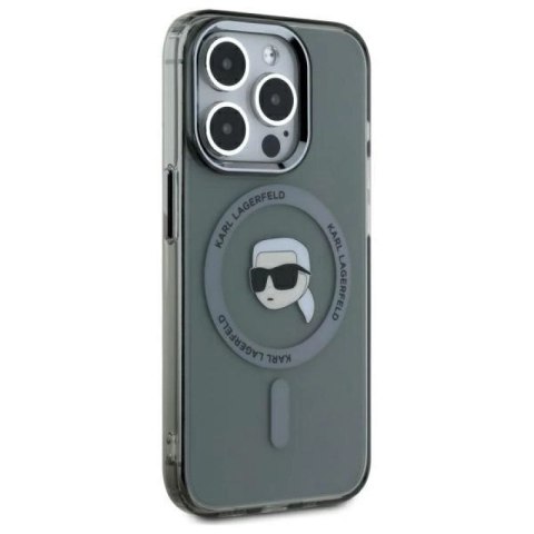 Karl Lagerfeld KLHMP15XHLSKIK iPhone 15 Pro Max 6.7" czarny/black hardcase IML Metal Karl Head MagSafe WD