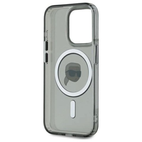 Karl Lagerfeld KLHMP15XHLSKIK iPhone 15 Pro Max 6.7" czarny/black hardcase IML Metal Karl Head MagSafe WD