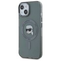 Karl Lagerfeld KLHMP15SHLSKIK iPhone 15 6.1" czarny/black hardcase IML Metal Karl Head MagSafe WD