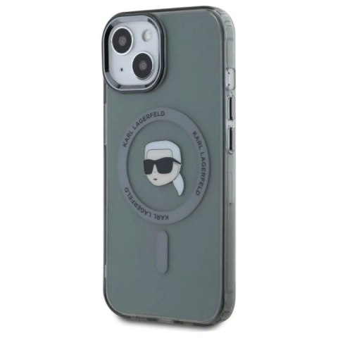 Karl Lagerfeld KLHMP15SHLSKIK iPhone 15 6.1" czarny/black hardcase IML Metal Karl Head MagSafe WD