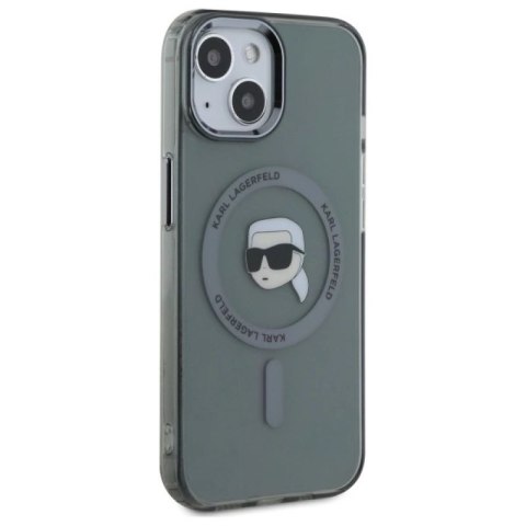 Karl Lagerfeld KLHMP15SHLSKIK iPhone 15 6.1" czarny/black hardcase IML Metal Karl Head MagSafe WD