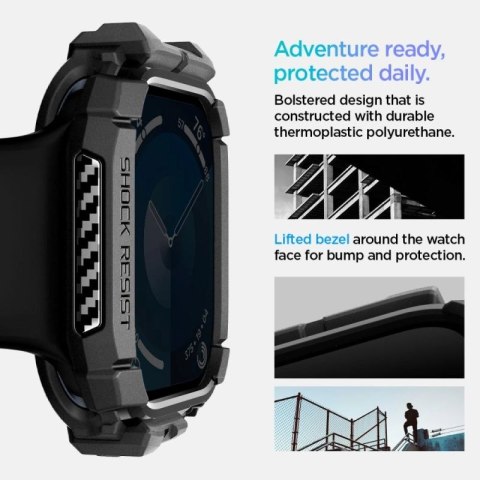 Etui Spigen Rugged Armor na Apple Watch 10 46 mm - czarne Spigen