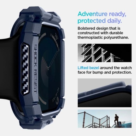Etui Spigen Rugged Armor na Apple Watch 10 46 mm - granatowe Spigen