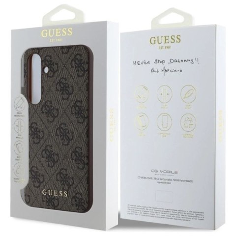 Guess GUHCS24FEG4GFBR S24 FE S721 brązowy/brown hardcase 4G Metal Gold Logo Guess
