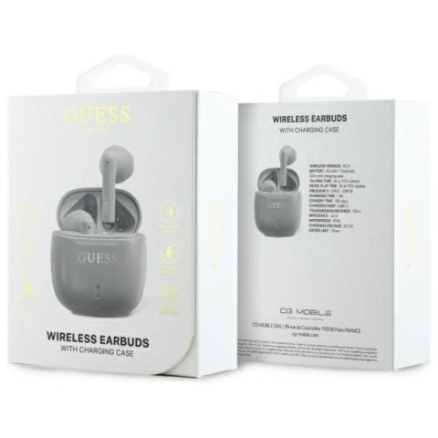 Guess słuchawki Bluetooth GUTWSJ14ESGE TWS + stacja dokująca taupe Printed Classic Logo Guess