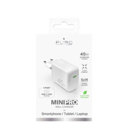 Ładowarka sieciowa Puro Super Mini 45W PD GaN USB-C - biała Puro Elektrik