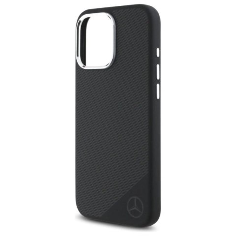 Mercedes MEHMP16L23SUGDK iPhone 16 Pro 6.3" czarny/black hardcase Silicone Tonal Logo Wood Pattern MagSafe Mercedes