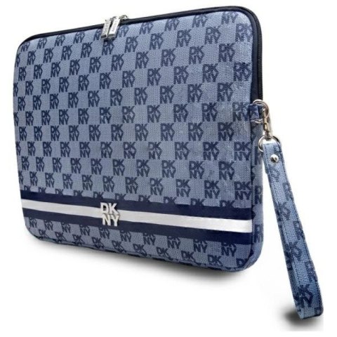 Pokrowiec na laptopa DKNY Sleeve Checkered Pattern Printed Stripes 14" - niebieski DKNY