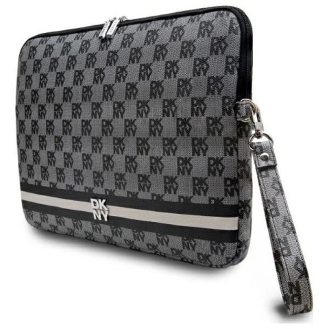 Pokrowiec na laptopa DKNY Sleeve Checkered Pattern Printed Stripes 16" - czarny DKNY