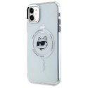 Etui Karl Lagerfeld IML Metal Choupette Head MagSafe na iPhone 11 - białe Karl Lagerfeld