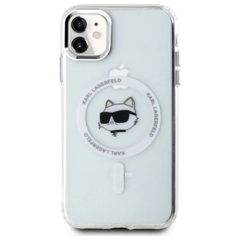 Etui Karl Lagerfeld IML Metal Choupette Head MagSafe na iPhone 11 - białe Karl Lagerfeld