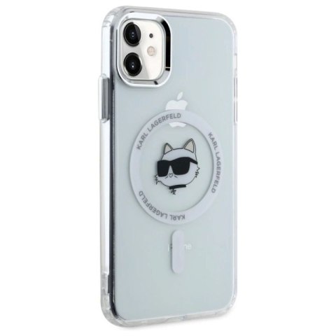 Etui Karl Lagerfeld IML Metal Choupette Head MagSafe na iPhone 11 - białe Karl Lagerfeld