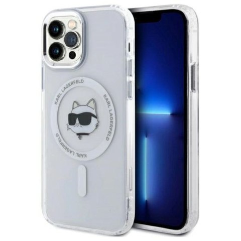 Etui Karl Lagerfeld IML Metal Choupette Head MagSafe na iPhone 12 - białe Karl Lagerfeld