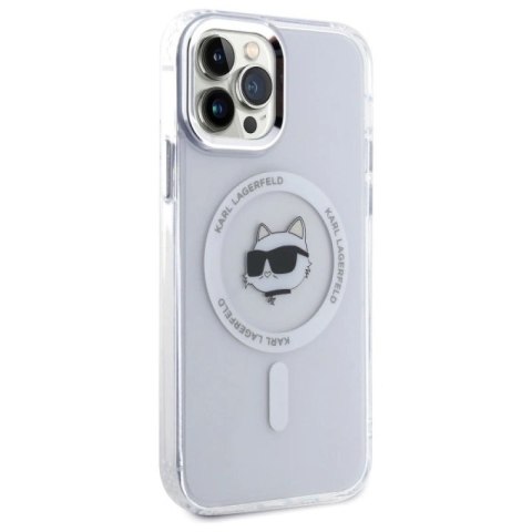 Etui Karl Lagerfeld IML Metal Choupette Head MagSafe na iPhone 12 - białe Karl Lagerfeld