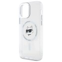 Etui Karl Lagerfeld IML Metal Choupette Head MagSafe na iPhone 12 - białe Karl Lagerfeld