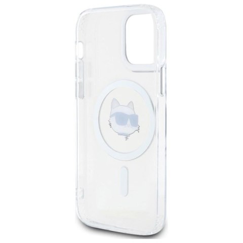 Etui Karl Lagerfeld IML Metal Choupette Head MagSafe na iPhone 12 - białe Karl Lagerfeld