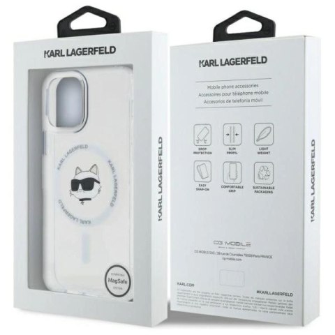 Etui Karl Lagerfeld IML Metal Choupette Head MagSafe na iPhone 12 - białe Karl Lagerfeld