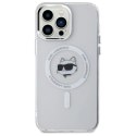 Etui Karl Lagerfeld IML Metal Choupette Head MagSafe na iPhone 14 Pro Max - białe Karl Lagerfeld