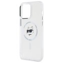 Etui Karl Lagerfeld IML Metal Choupette Head MagSafe na iPhone 14 Pro Max - białe Karl Lagerfeld