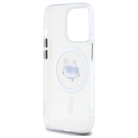 Etui Karl Lagerfeld IML Metal Choupette Head MagSafe na iPhone 14 Pro - białe Karl Lagerfeld