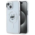 Etui Karl Lagerfeld IML Metal Choupette Head MagSafe na iPhone 15 Plus - białe Karl Lagerfeld