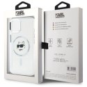 Etui Karl Lagerfeld IML Metal Choupette Head MagSafe na iPhone 15 Plus - białe Karl Lagerfeld