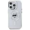 Etui Karl Lagerfeld IML Metal Choupette Head MagSafe na iPhone 15 Pro - białe Karl Lagerfeld