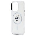 Etui Karl Lagerfeld IML Metal Choupette Head MagSafe na iPhone 15 Pro - białe Karl Lagerfeld