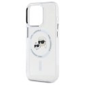 Etui Karl Lagerfeld IML Metal Karl&Choupette Head MagSafe na iPhone 15 Pro - białe Karl Lagerfeld