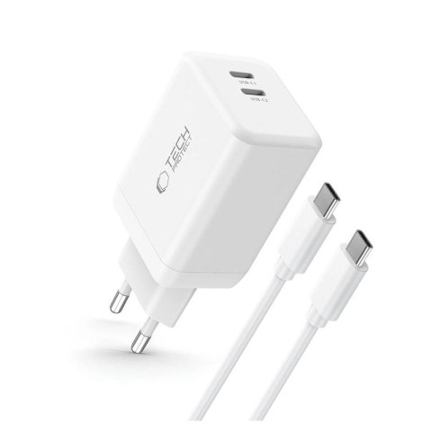 Ładowarka Tech-Protect NC45W-GAN 2-PORT PD45W + TYPE-C CABLE - białe Tech-Protect