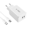 Ładowarka Tech-Protect NC45W-GAN 2-PORT PD45W + TYPE-C CABLE - białe Tech-Protect