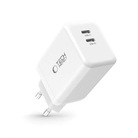 Ładowarka Tech-Protect NC45W-GAN 2-PORT PD45W - białe Tech-Protect