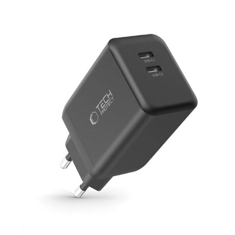 Ładowarka sieciowa Tech-Protect NC45W-GAN 2-PORT PD45W - czarne Tech-Protect