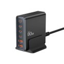 Stacja ładująca Tech-protect DC80W-GAN 6-PORT PD80W/QC3.0 - czarne Tech-Protect