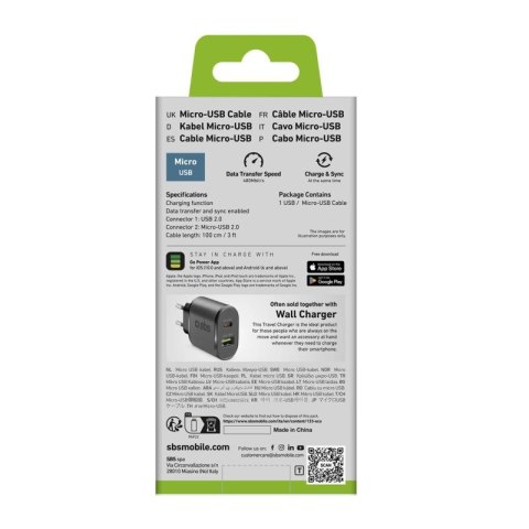 Kabel SBS LTHL200 USB-A - Micro-USB 1m - czarny SBS