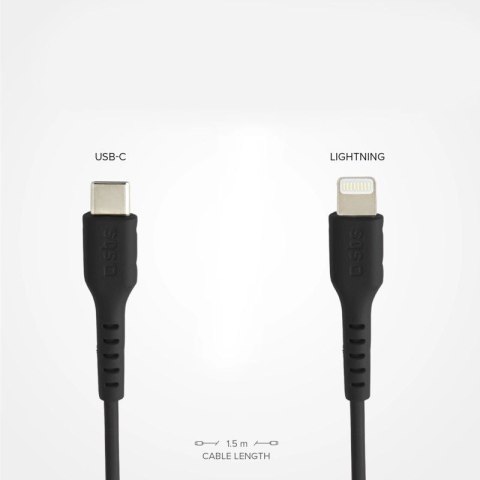 Kabel SBS TECABLELIGTC1K USB-C - Lightning 1m - czarny SBS