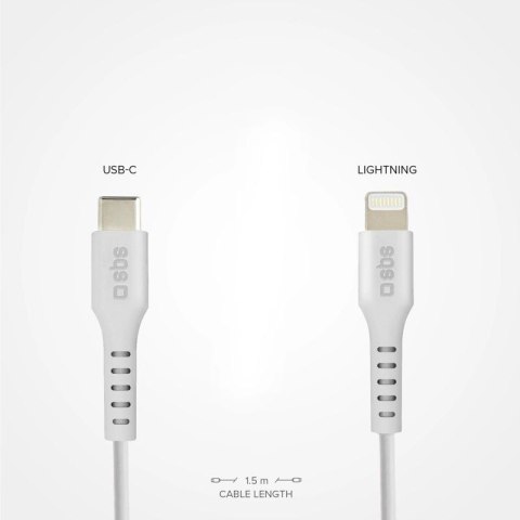 Kabel SBS TECABLELIGTC1W USB-C - Lightning z certyfikatem MFi, 1m - biały SBS